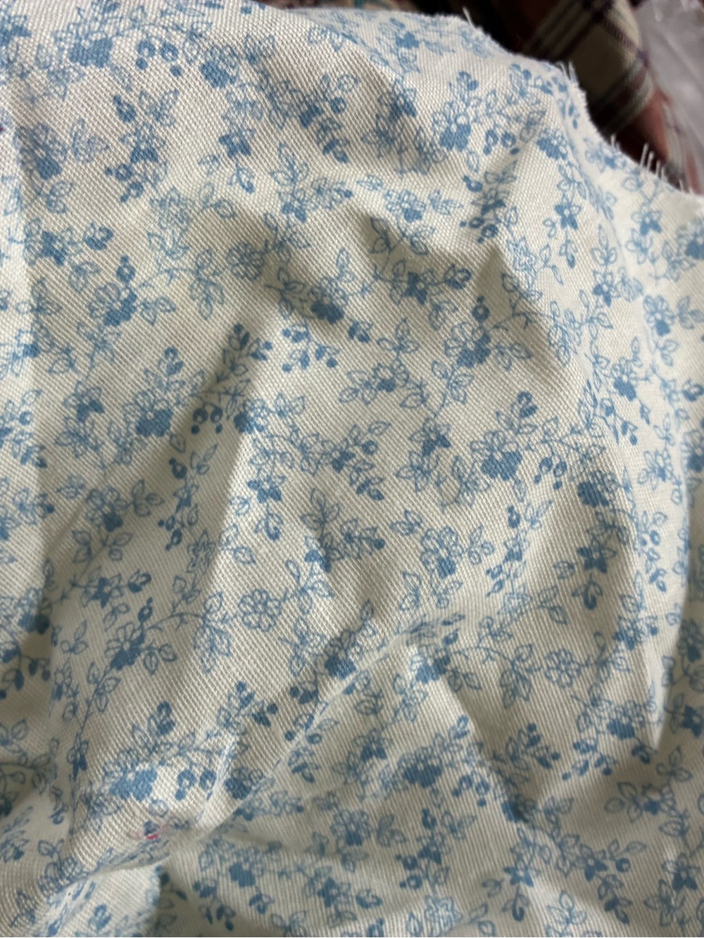 Assorted Floral and Print Cotton Fabric Scraps - Blue, Teal, Pink - Picture 4 of 5